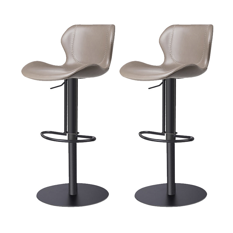 Leather Bar Stool Adjustable Low Back Counter Stool for Bristol