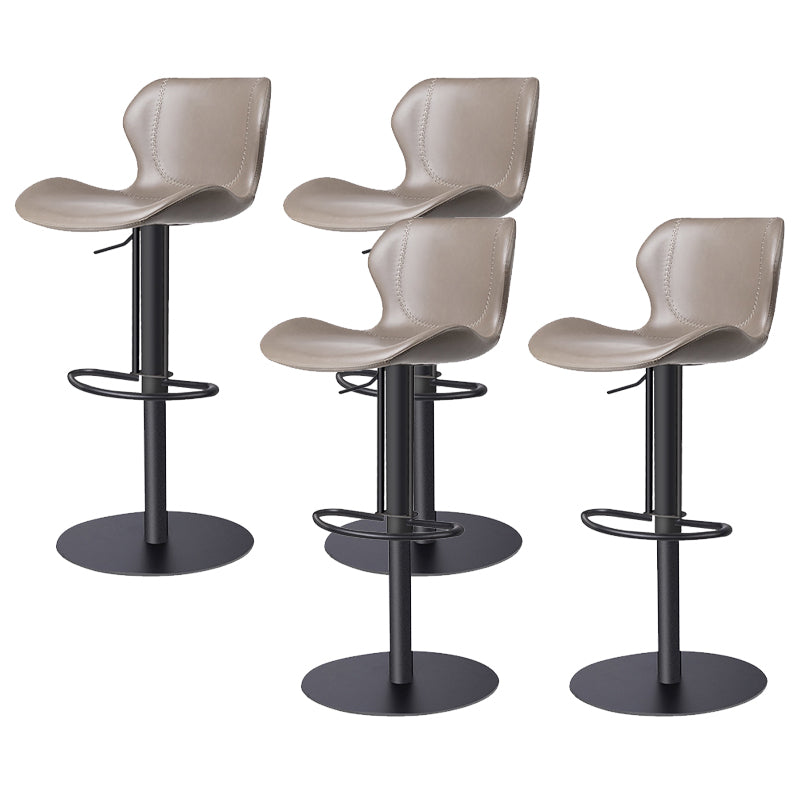 Leather Bar Stool Adjustable Low Back Counter Stool for Bristol
