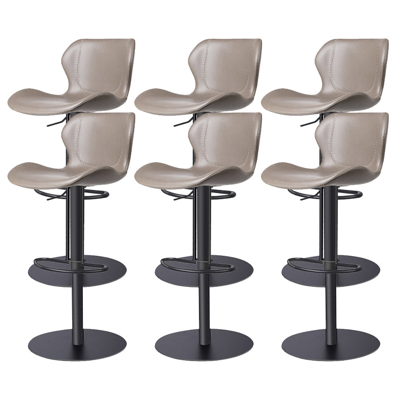Leather Bar Stool Adjustable Low Back Counter Stool for Bristol