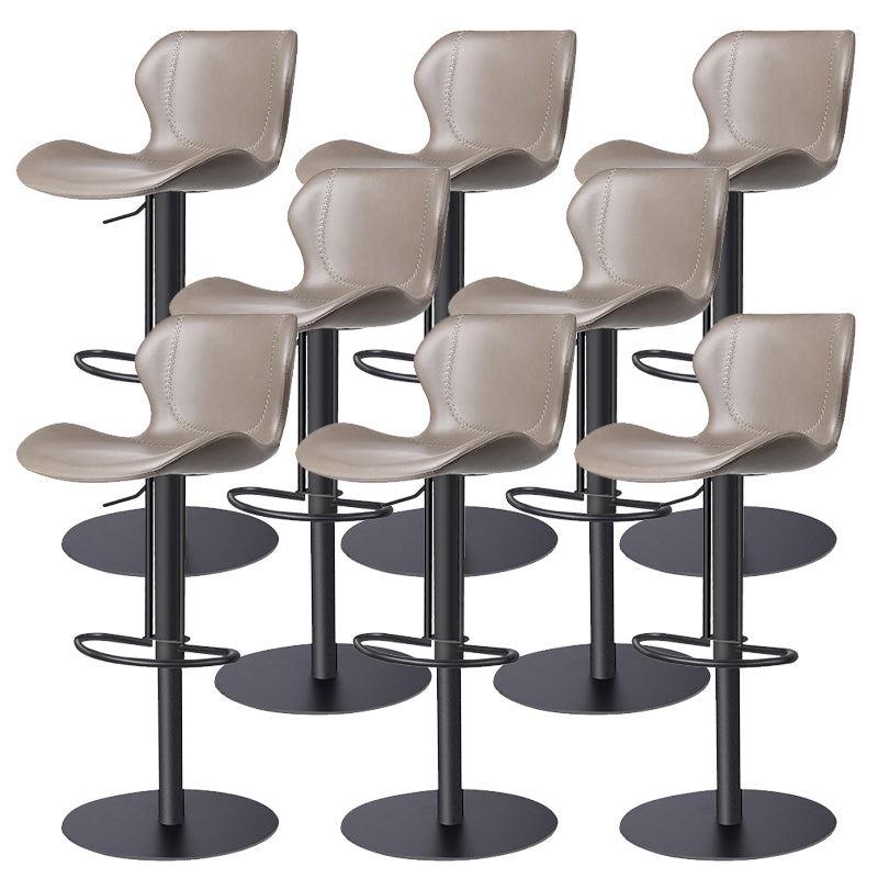 Leather Bar Stool Adjustable Low Back Counter Stool for Bristol
