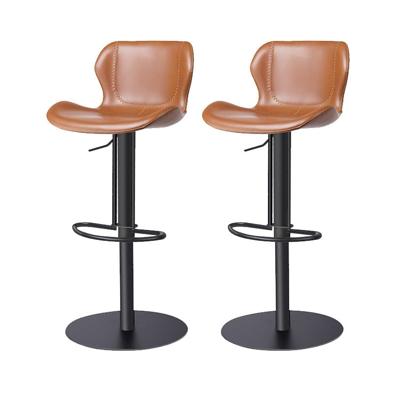 Leather Bar Stool Adjustable Low Back Counter Stool for Bristol