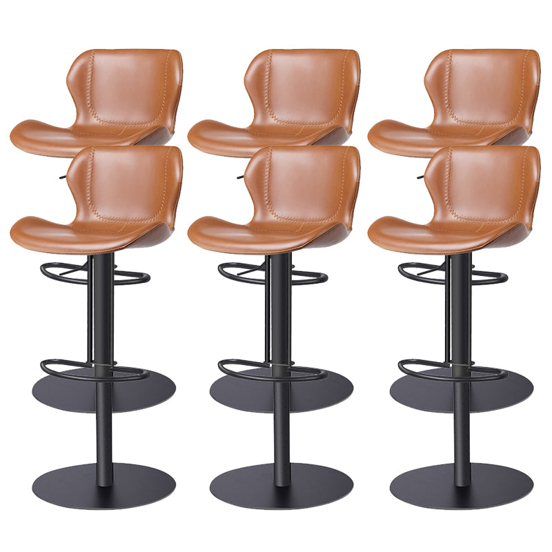 Leather Bar Stool Adjustable Low Back Counter Stool for Bristol