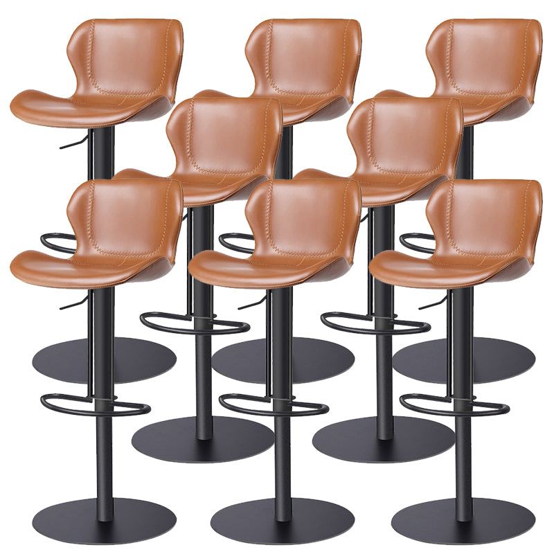 Leather Bar Stool Adjustable Low Back Counter Stool for Bristol