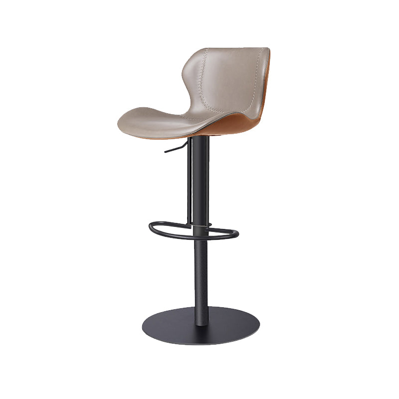 Leather Bar Stool Adjustable Low Back Counter Stool for Bristol