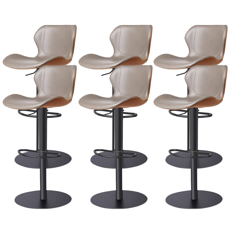 Leather Bar Stool Adjustable Low Back Counter Stool for Bristol