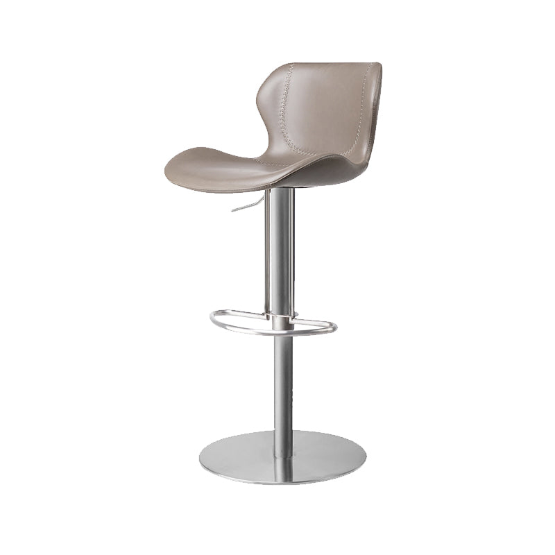 Leather Bar Stool Adjustable Low Back Counter Stool for Bristol