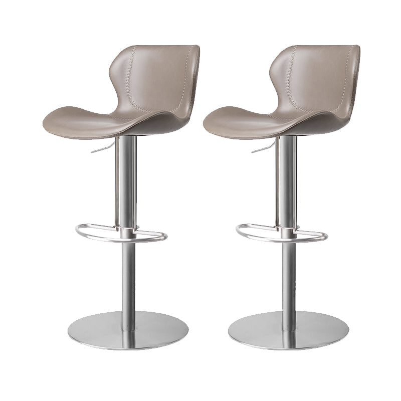 Leather Bar Stool Adjustable Low Back Counter Stool for Bristol