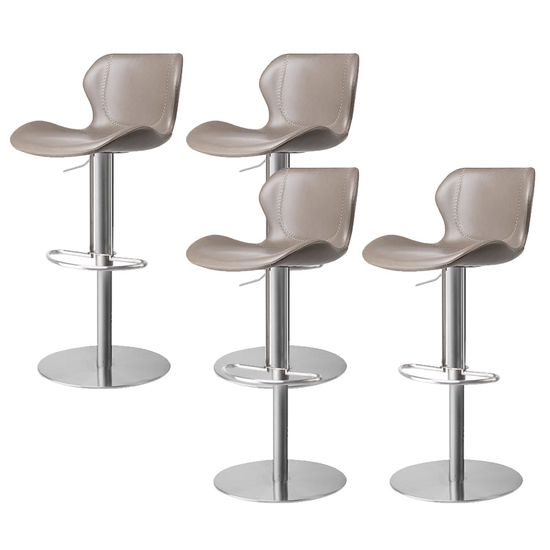 Leather Bar Stool Adjustable Low Back Counter Stool for Bristol