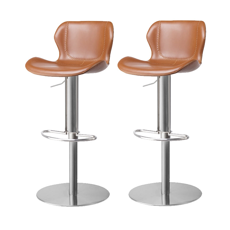 Leather Bar Stool Adjustable Low Back Counter Stool for Bristol