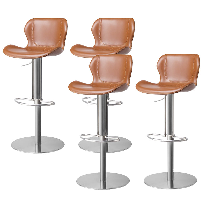 Leather Bar Stool Adjustable Low Back Counter Stool for Bristol