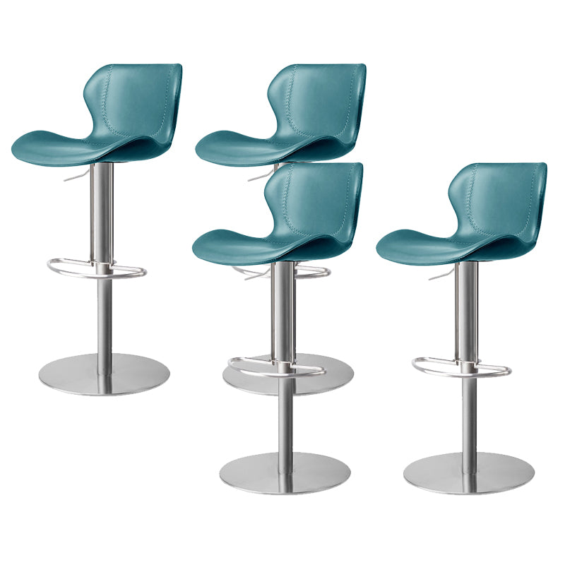 Leather Bar Stool Adjustable Low Back Counter Stool for Bristol