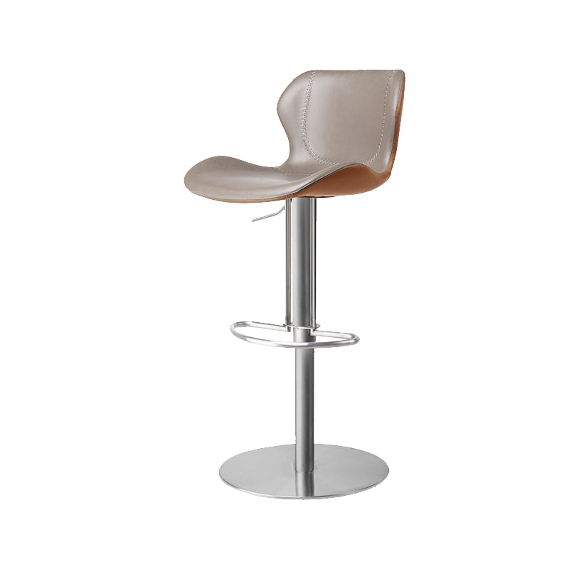 Leather Bar Stool Adjustable Low Back Counter Stool for Bristol