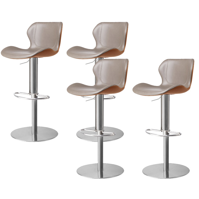 Leather Bar Stool Adjustable Low Back Counter Stool for Bristol