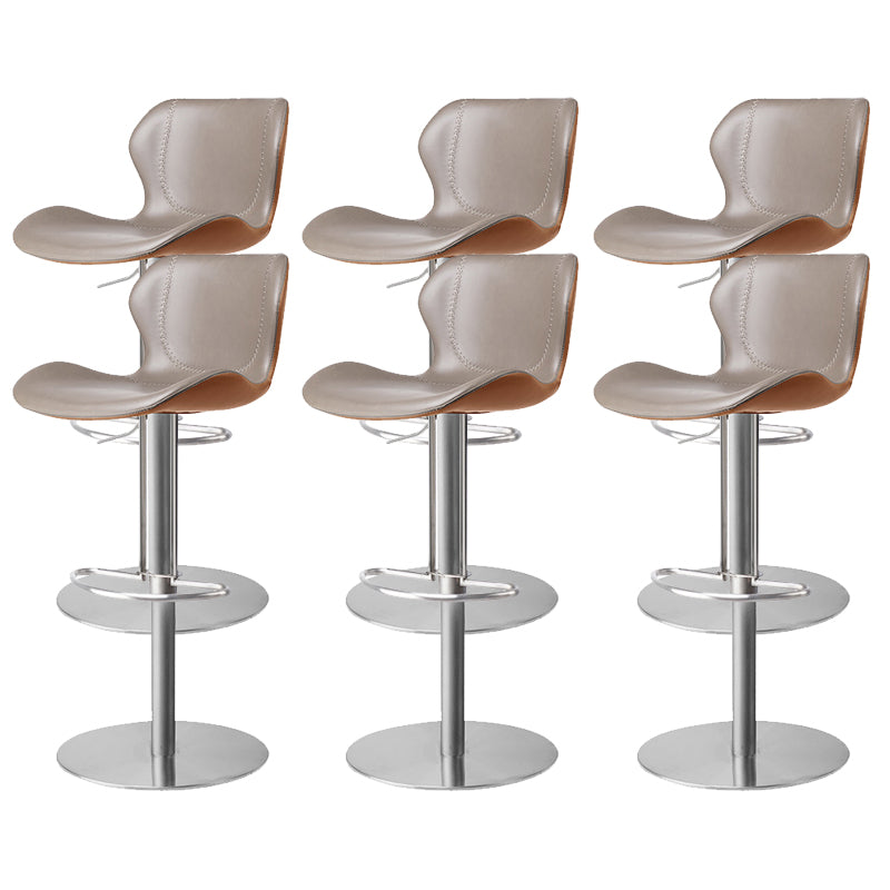 Leather Bar Stool Adjustable Low Back Counter Stool for Bristol