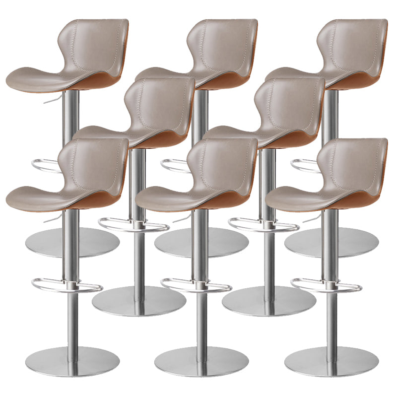 Leather Bar Stool Adjustable Low Back Counter Stool for Bristol