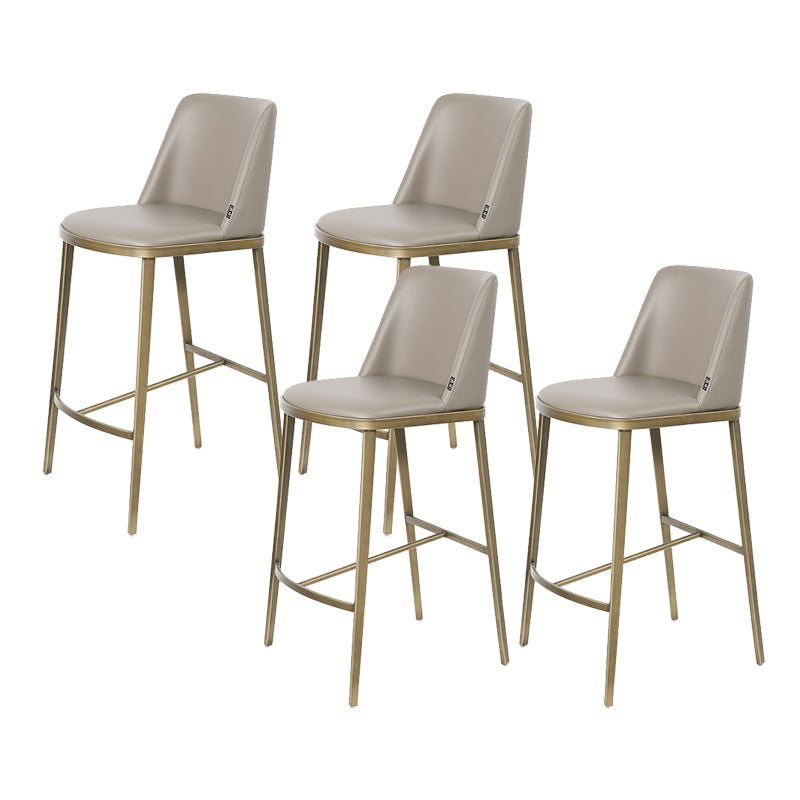 Glam Leather Bar Stool Backrest Gold Frame Counter Stool for Bristol