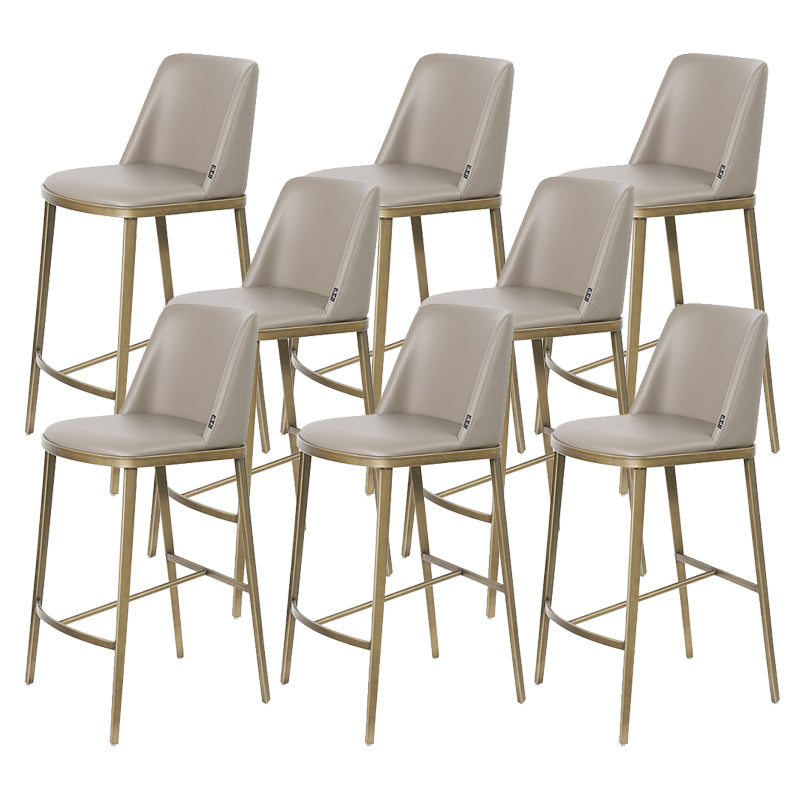 Glam Leather Bar Stool Backrest Gold Frame Counter Stool for Bristol