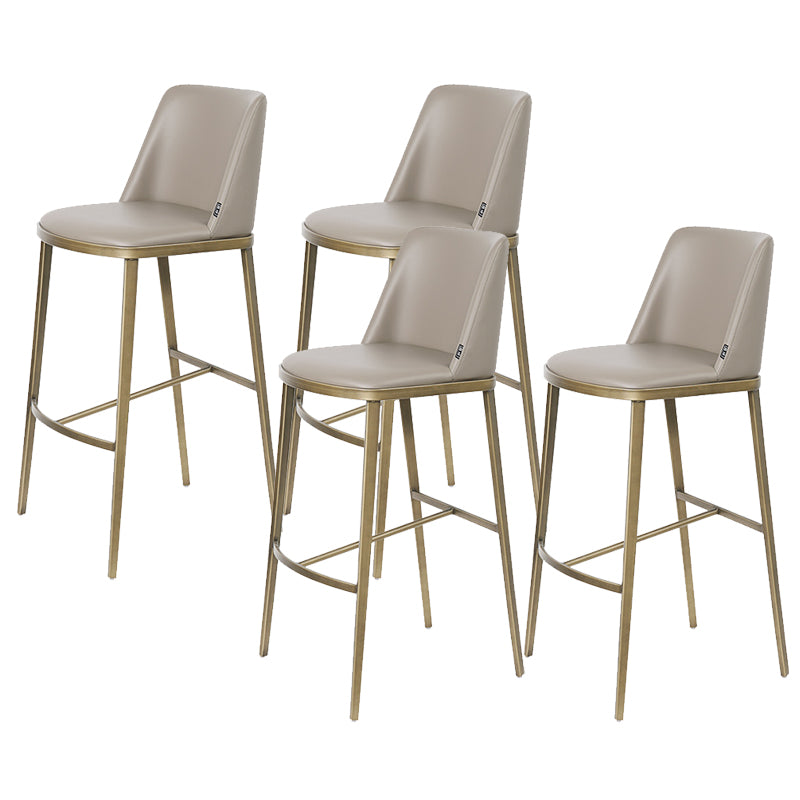Glam Leather Bar Stool Backrest Gold Frame Counter Stool for Bristol