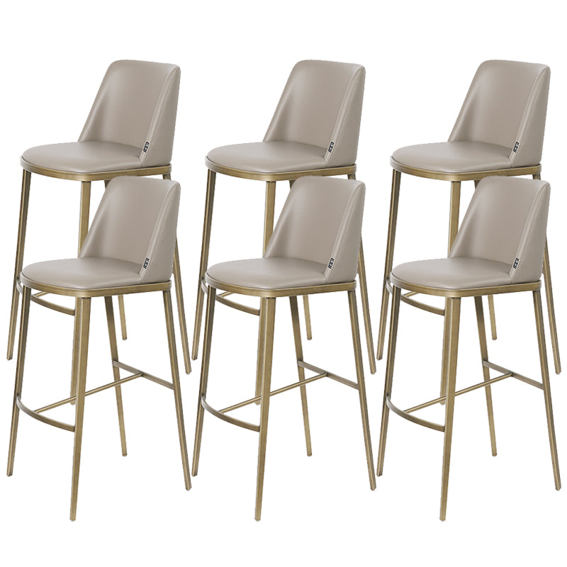 Glam Leather Bar Stool Backrest Gold Frame Counter Stool for Bristol
