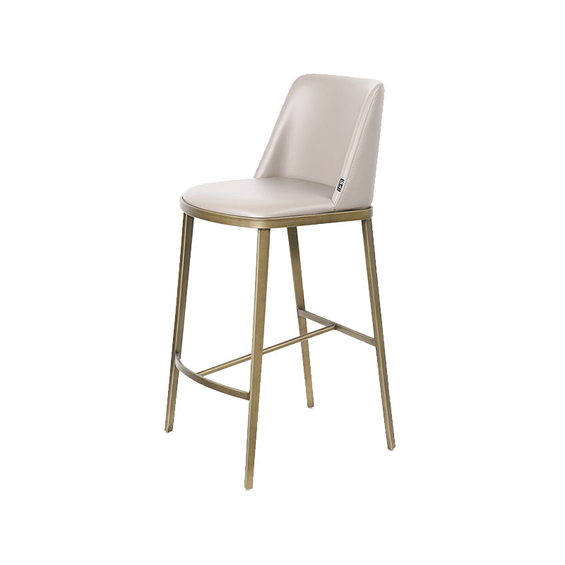 Glam Leather Bar Stool Backrest Gold Frame Counter Stool for Bristol