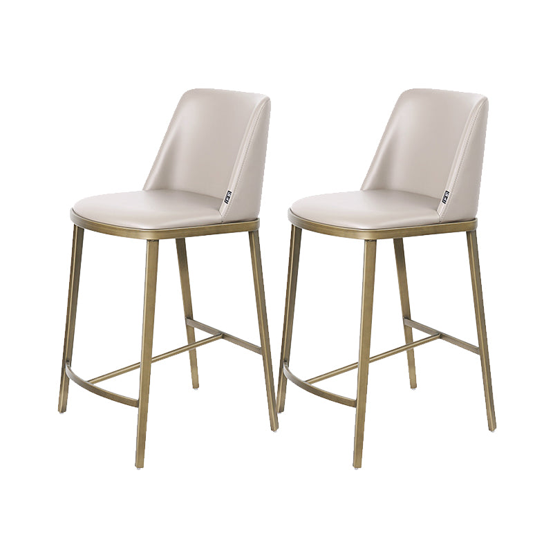 Glam Leather Bar Stool Backrest Gold Frame Counter Stool for Bristol
