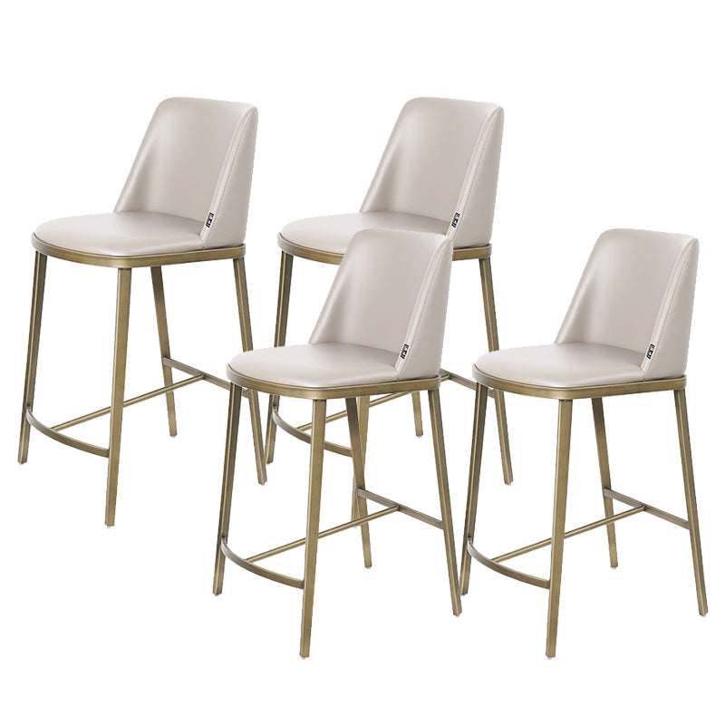 Glam Leather Bar Stool Backrest Gold Frame Counter Stool for Bristol