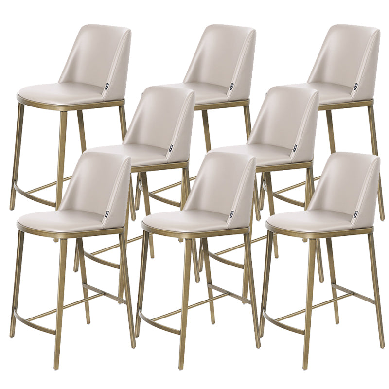 Glam Leather Bar Stool Backrest Gold Frame Counter Stool for Bristol