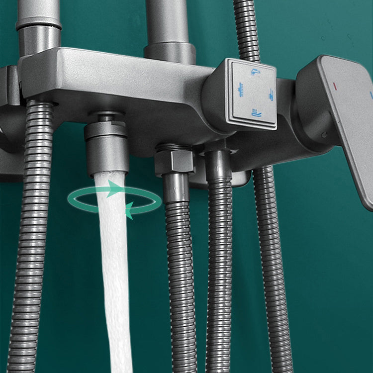 Shower System Square Adjustable Spray Pattern Massage Jet Shower System