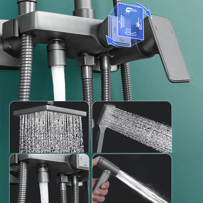 Shower System Square Adjustable Spray Pattern Massage Jet Shower System