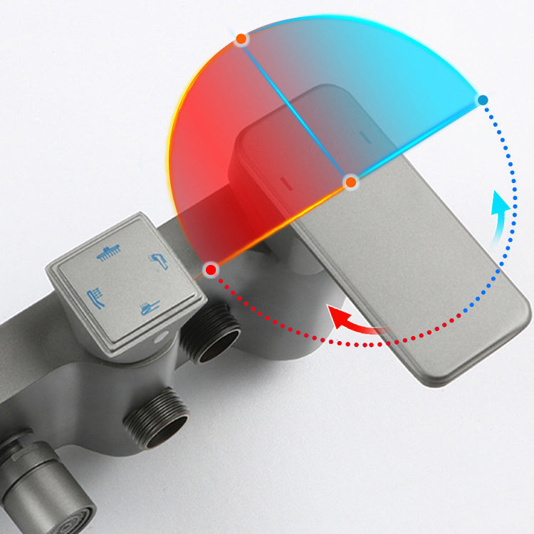 Shower System Square Adjustable Spray Pattern Massage Jet Shower System
