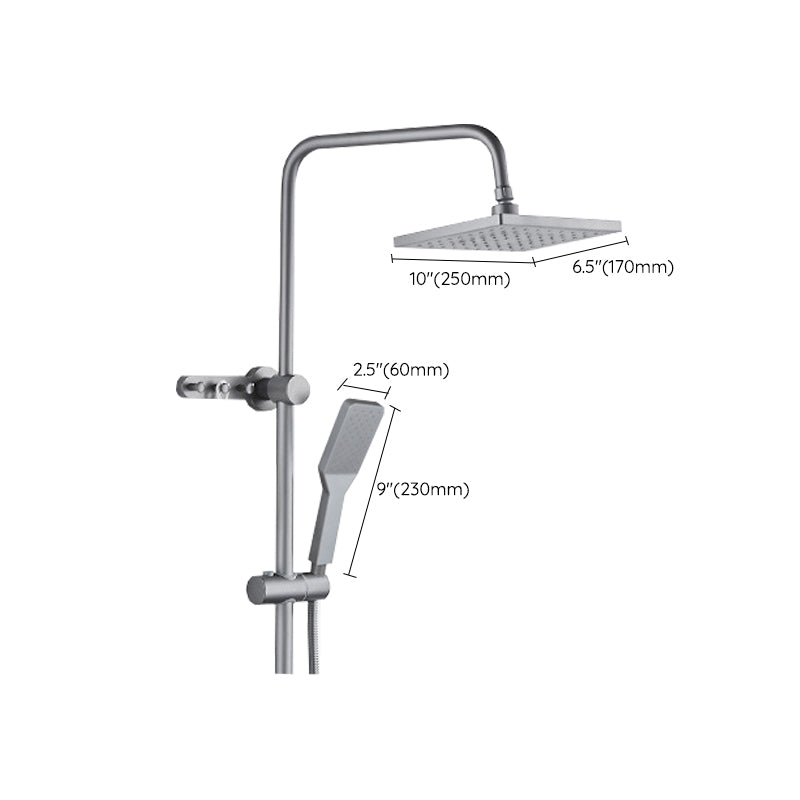 Shower System Square Adjustable Spray Pattern Massage Jet Shower System