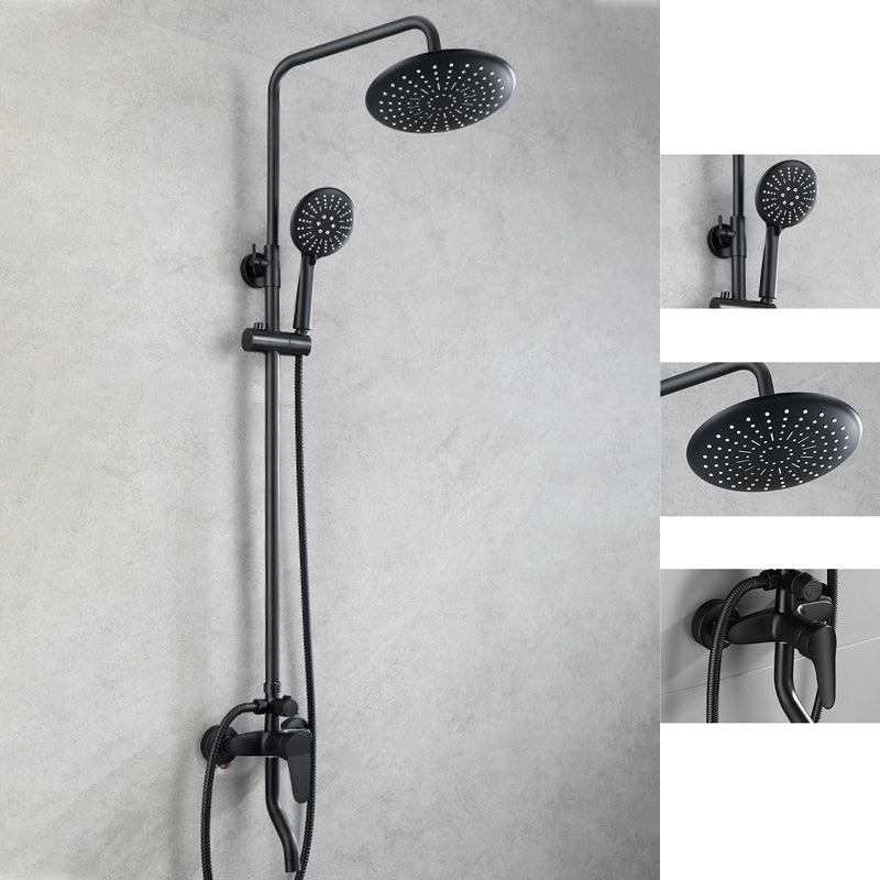 Modern Black Shower System Rain Massage Jet Lever Handle  Shower Trim