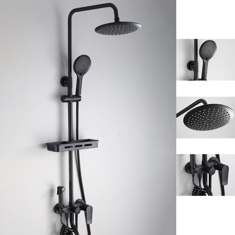 Modern Black Shower System Rain Massage Jet Lever Handle  Shower Trim