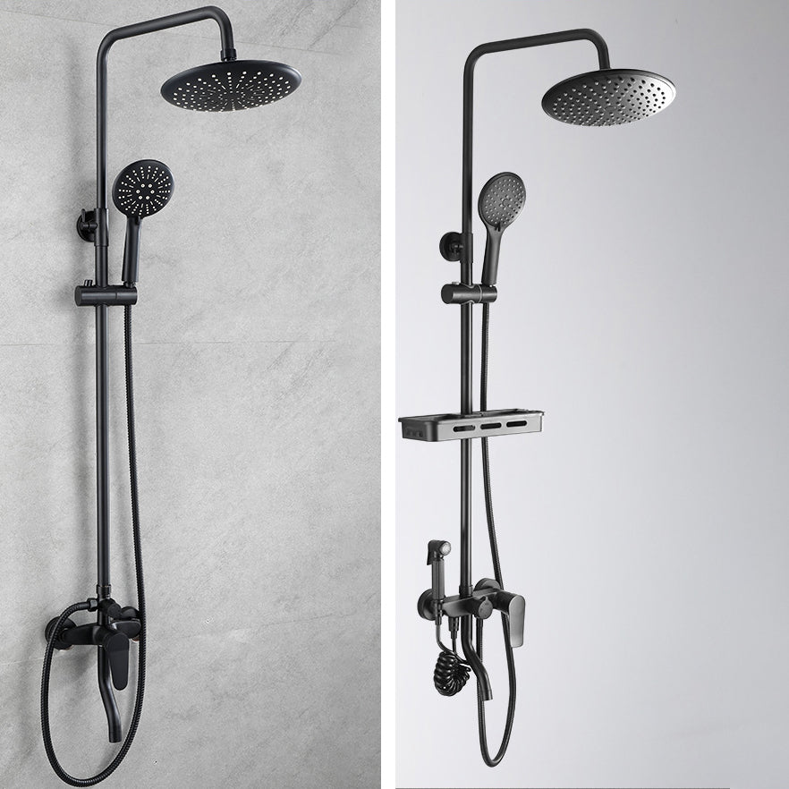Modern Black Shower System Rain Massage Jet Lever Handle  Shower Trim