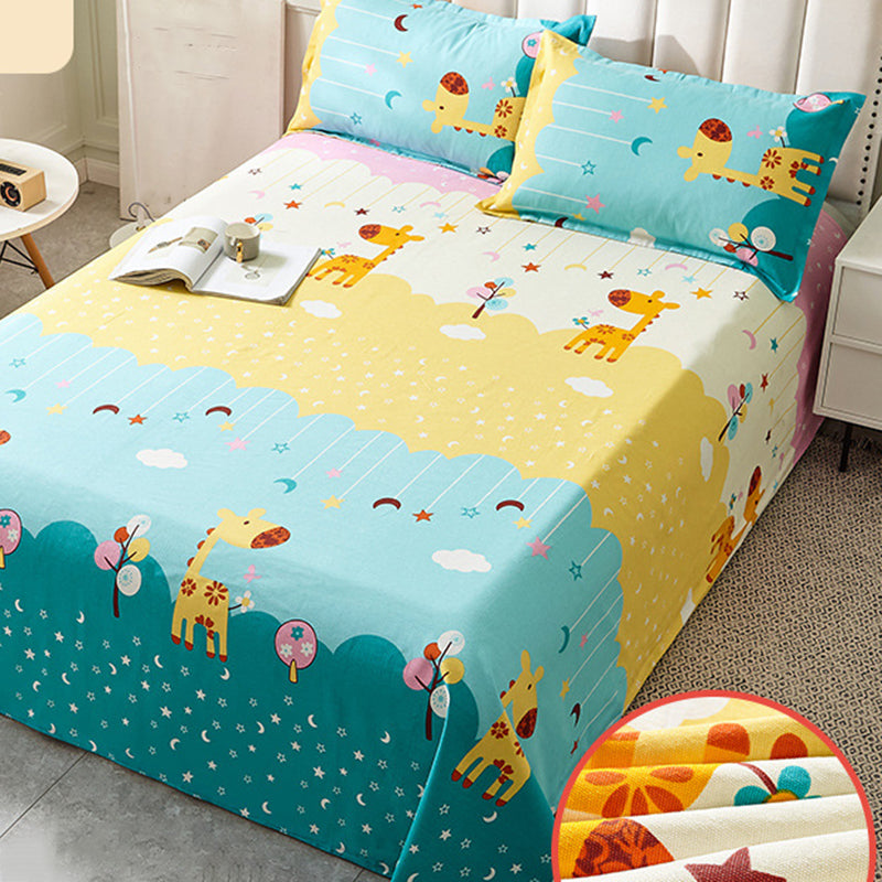Long Staple Cotton Percale Sheet Set Animal Print and Floral Bed Sheet