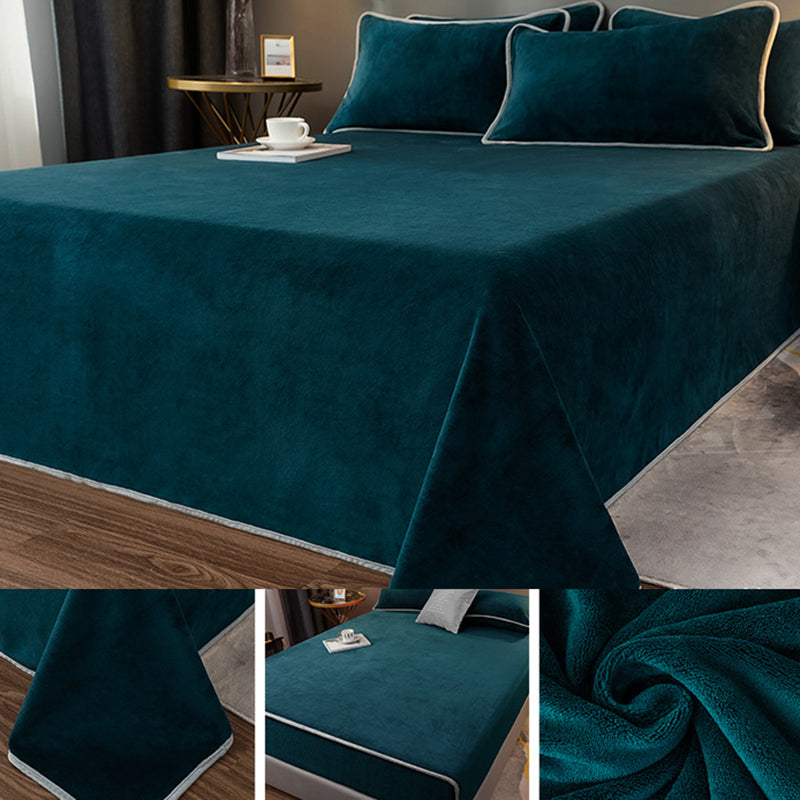 One Piece Sheet Printed Polyester Fade Resistant Breathable Flannel Bed Sheet