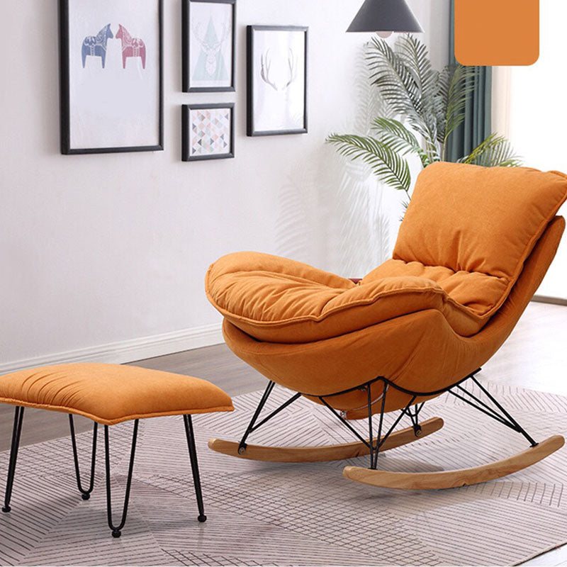 Contemporary Rocking Chair Cotton Upholstered Tufted Tear Resistant Baby Rocking Chair