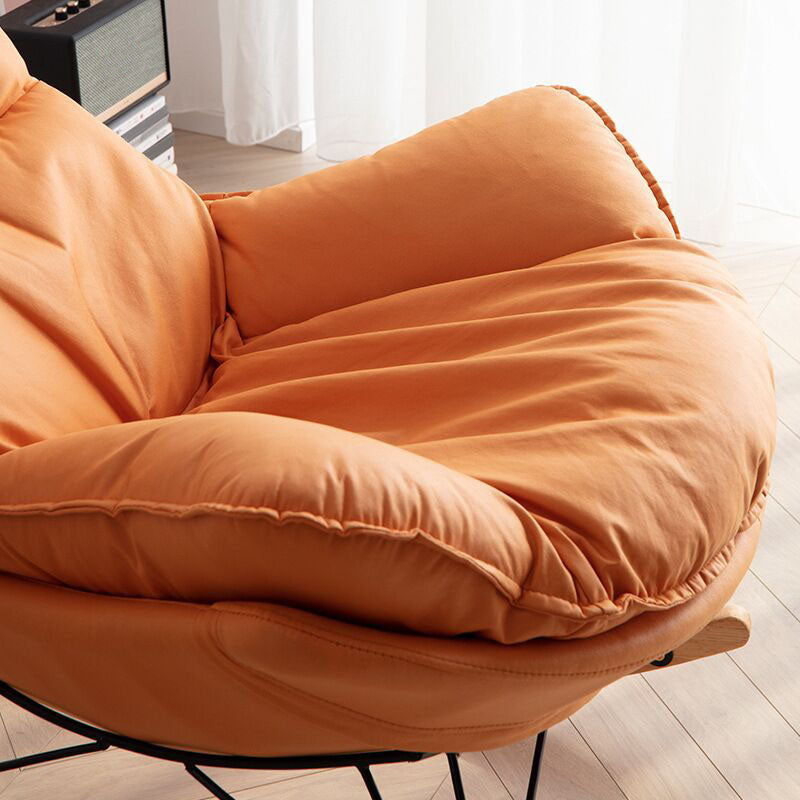 Contemporary Rocking Chair Cotton Upholstered Tufted Tear Resistant Baby Rocking Chair