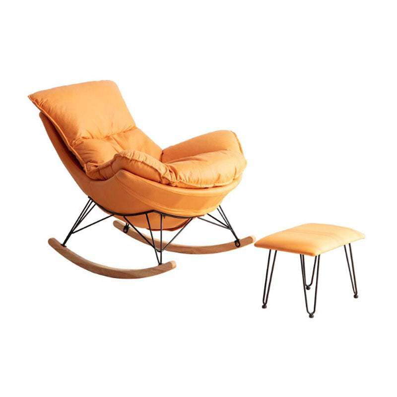 Contemporary Rocking Chair Cotton Upholstered Tufted Tear Resistant Baby Rocking Chair