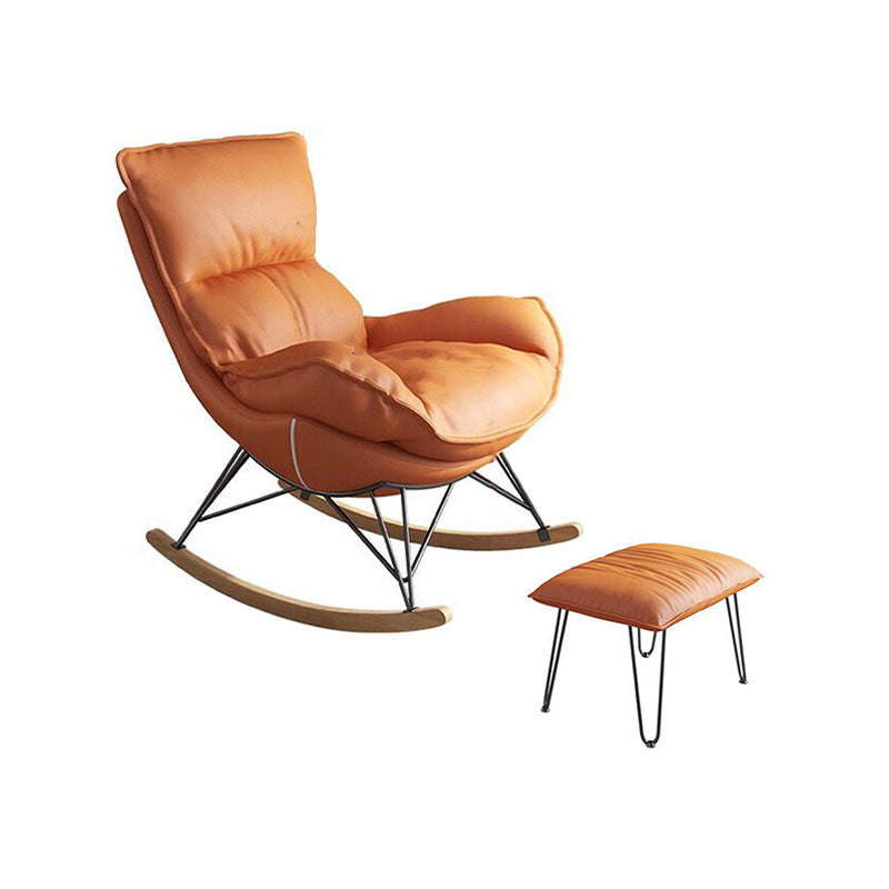 Contemporary Rocking Chair Cotton Upholstered Tufted Tear Resistant Baby Rocking Chair