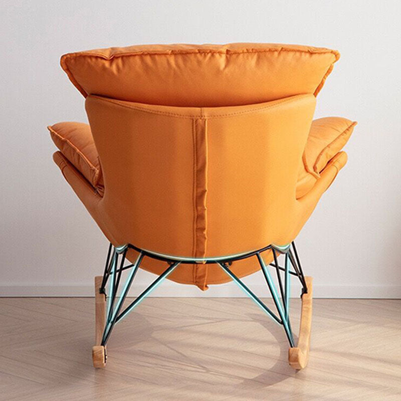 Contemporary Rocking Chair Cotton Upholstered Tufted Tear Resistant Baby Rocking Chair