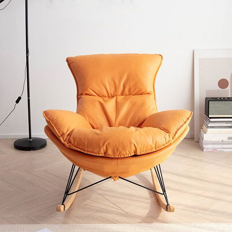 Contemporary Rocking Chair Cotton Upholstered Tufted Tear Resistant Baby Rocking Chair