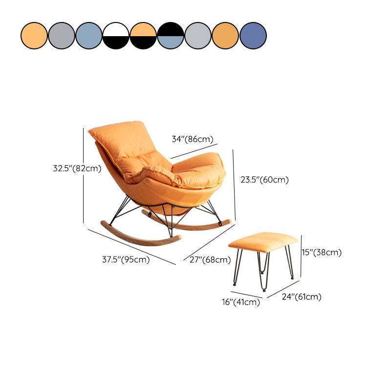 Contemporary Rocking Chair Cotton Upholstered Tufted Tear Resistant Baby Rocking Chair