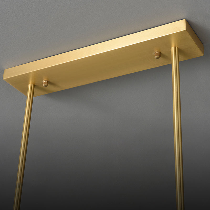Modern Metal Ceiling Light Flower Shape Island Light with Glass Shade for Living Room