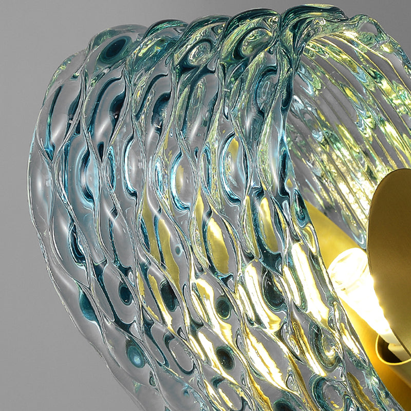 Modern Metal Ceiling Light Flower Shape Island Light with Glass Shade for Living Room