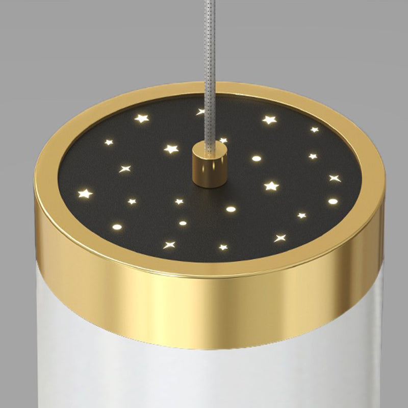 Modern LED Metal Ceiling Lamp Circle Shape Island Light with Plastic Shade for Living Room
