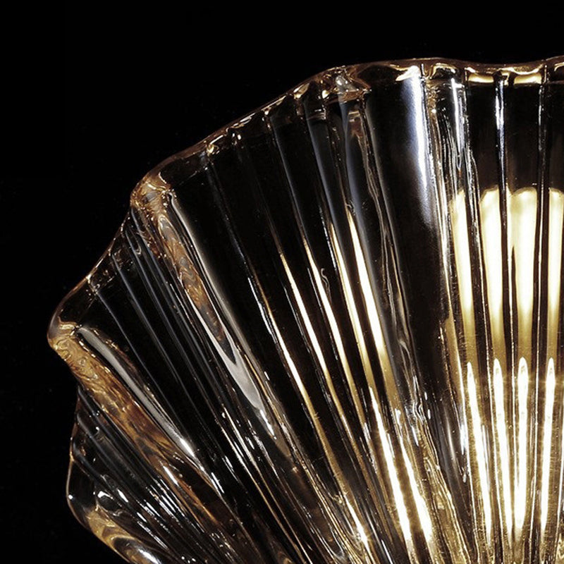 Glass Shell Shape Wall Light Modern Style 1 Light Wall Light Sconce in Gold