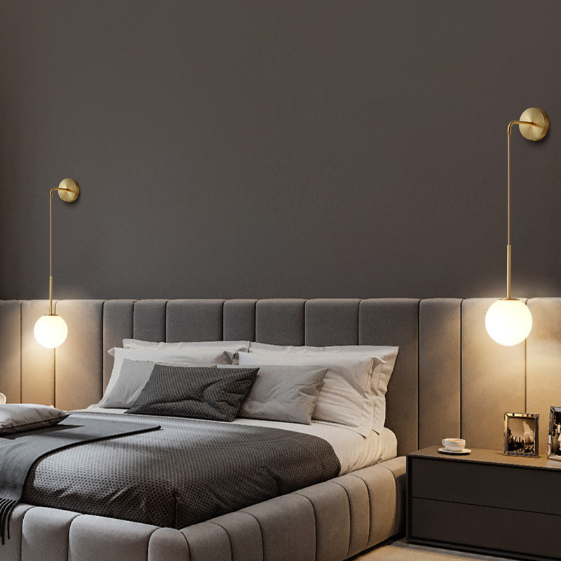 Ball Shape Glass Wall Light Modern Style 1 Light Wall Light Sconce in Gold