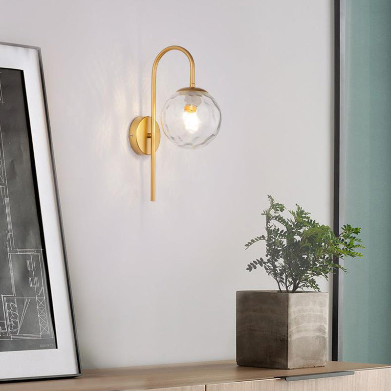 Ball Glass Shape Wall Light Modern Style 1-Light Wall Light Sconce