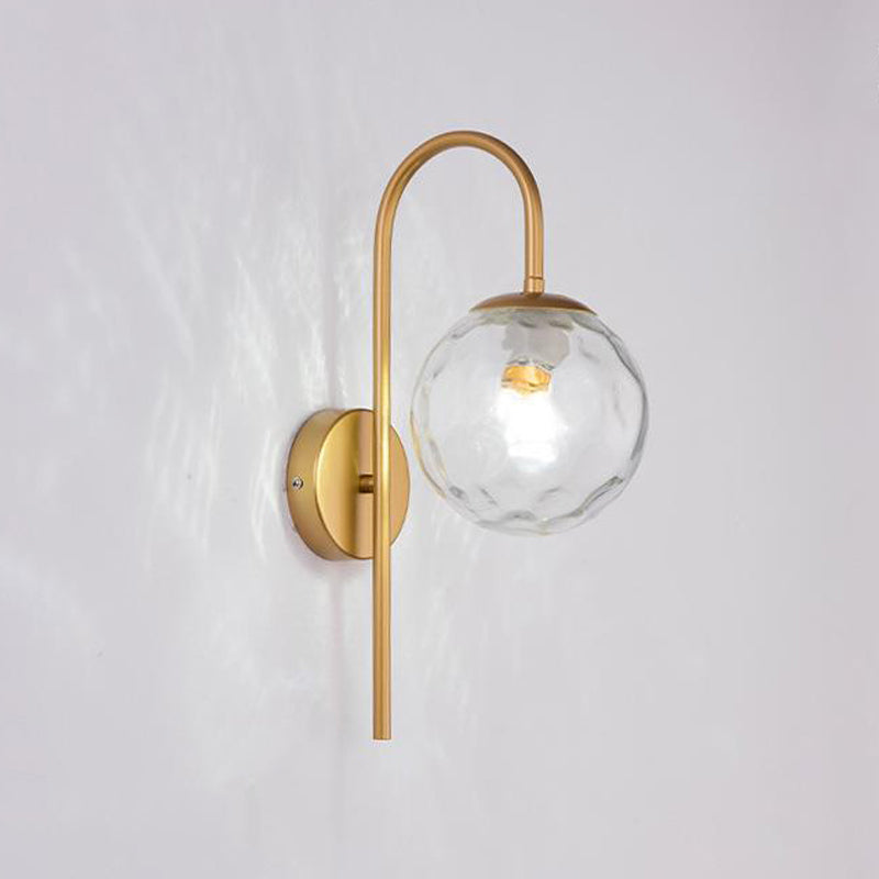 Ball Glass Shape Wall Light Modern Style 1-Light Wall Light Sconce